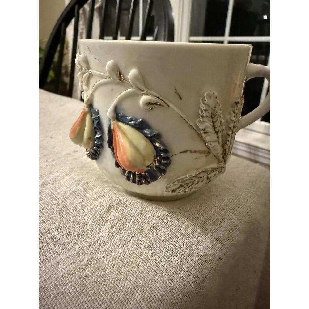 Vintage German Cup Lustre Pearl Blue Orange Good Lusterware unique design